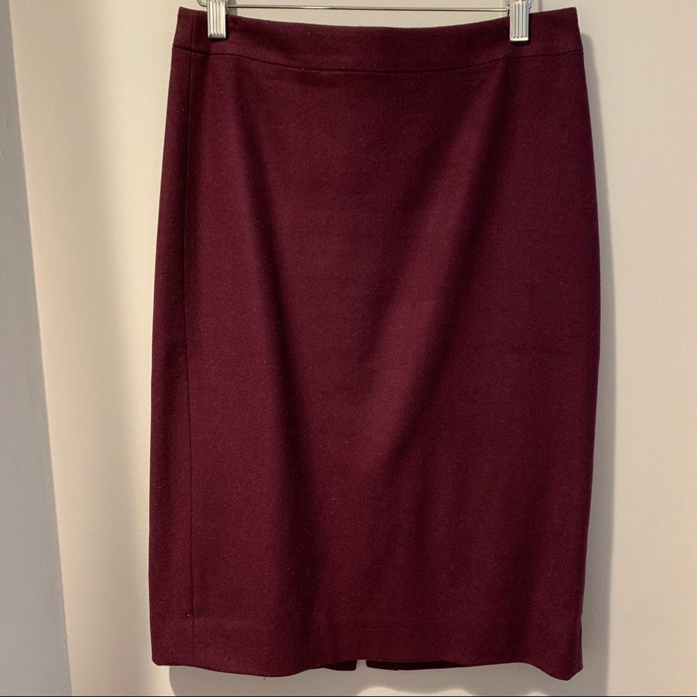 J. Crew Factory Women’s Wool Pencil Skirt Maroon
